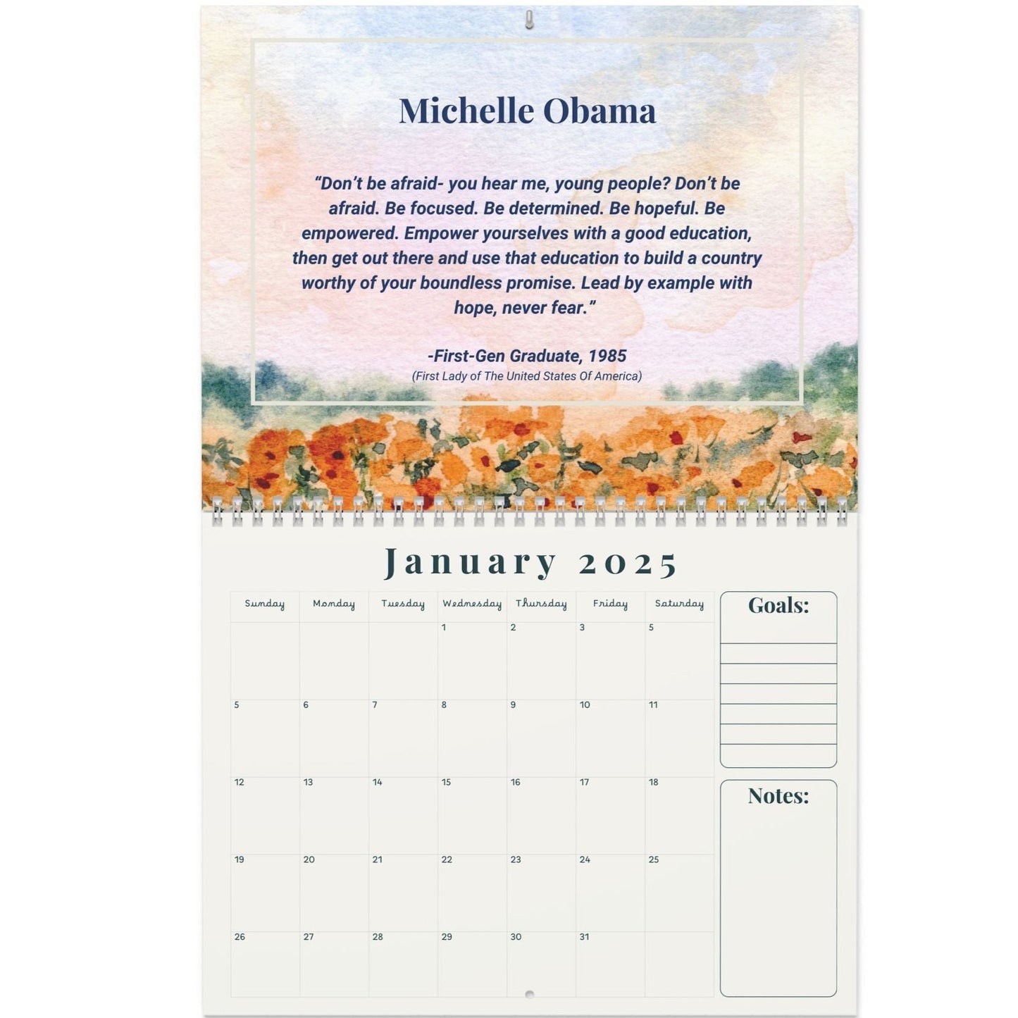 First-Gen 2025 Calendar : Watercolors