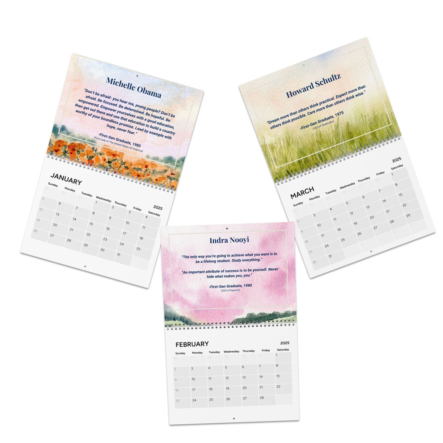 Calendario de primera generación 2025: flores 